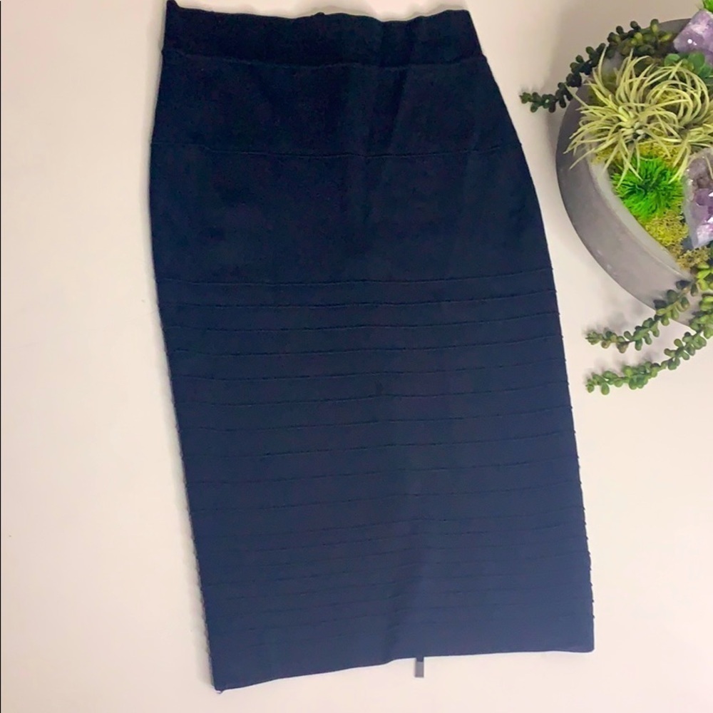 Marciano Black knee Length fitted zip Pencil skirt black small women’s s midi